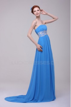 Long Blue Chiffon Prom Evening Formal Party Dresses ED010192