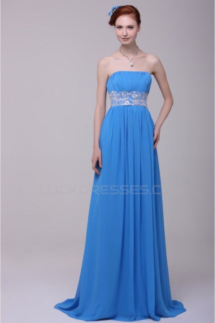 Long Blue Chiffon Prom Evening Formal Party Dresses ED010192