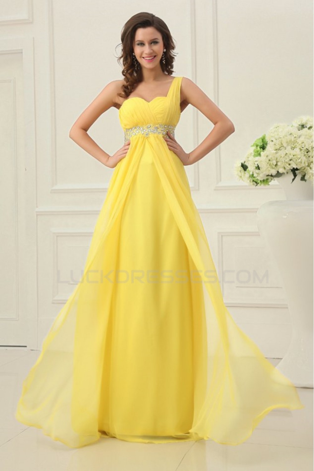 yellow dinner dresses for ladies