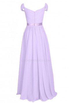 Cap Sleeve Long Chiffon Prom Evening Formal Party Dresses ED010215