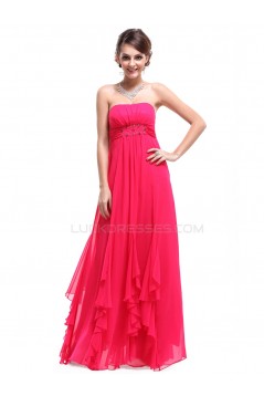 Long Pink Strapless Chiffon Prom Evening Formal Party Dresses/Maternity Evening Dresses ED010223