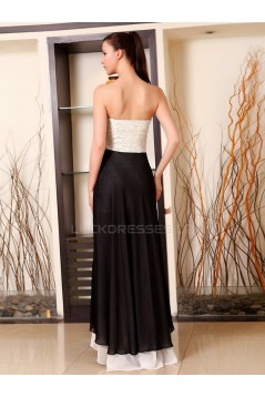 Black White Sweetheart Long Chiffon Prom Evening Formal Party Dresses ED010237