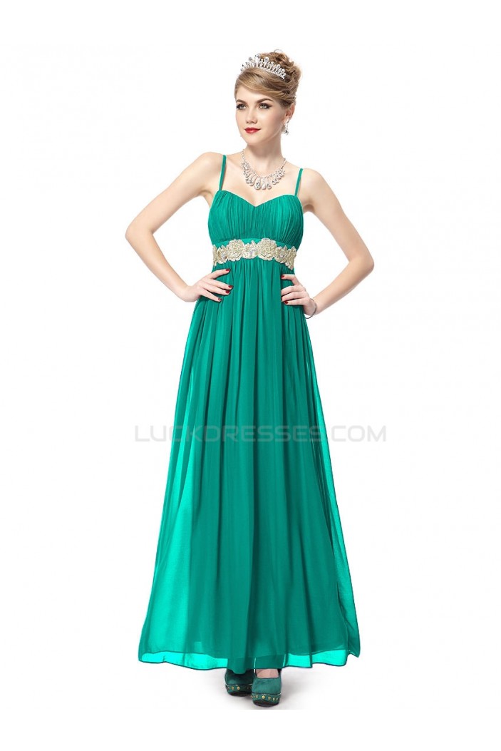 A-Line Spaghetti Strap Long Chiffon Prom Evening Formal Party Dresses ED010262