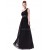 Long Black Beaded One-Shoulder Prom Evening Formal Party Dresses ED010263