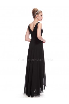 High Low Long Black Chiffon Prom Evening Formal Party Dresses ED010269