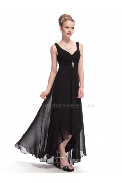 High Low Long Black Chiffon Prom Evening Formal Party Dresses ED010269