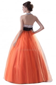 Ball Gown Halter Sequin and Tulle Long Prom Evening Formal Party Dresses ED010272