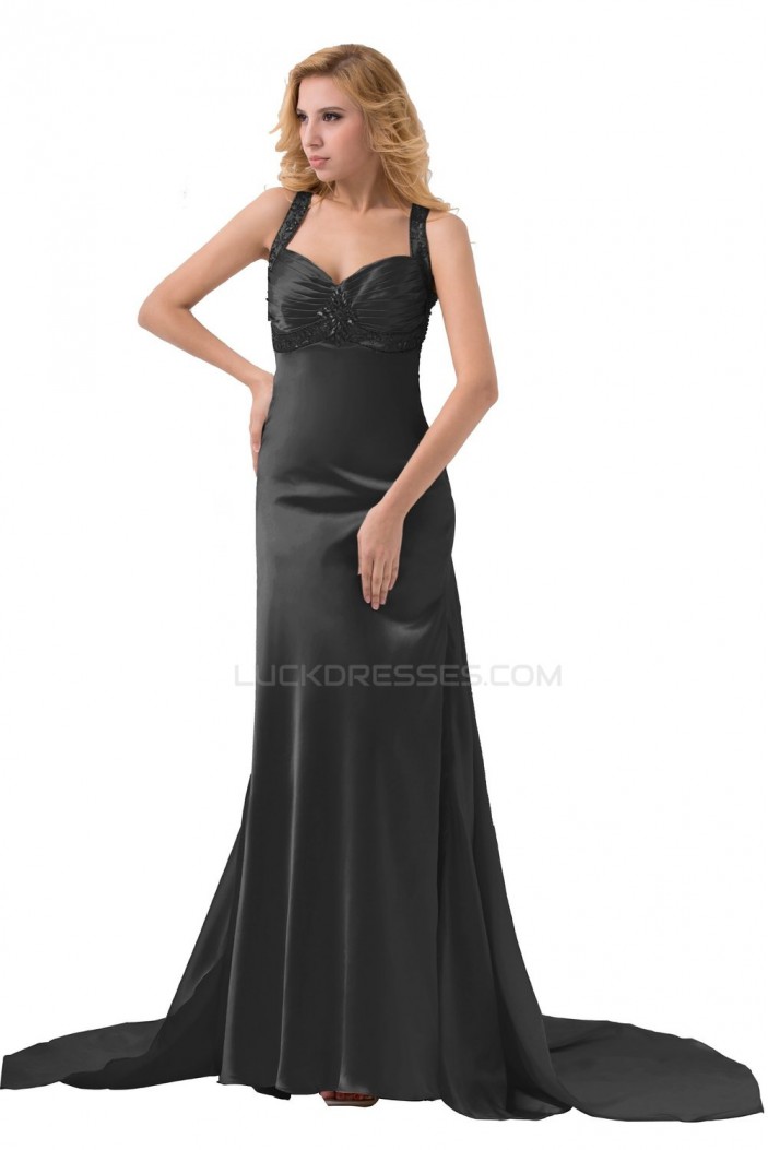 Beaded Long Black Prom Evening Formal Party Dresses ED010275