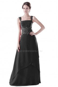 A-Line Beaded Long Black Prom Evening Formal Party Dresses ED010291