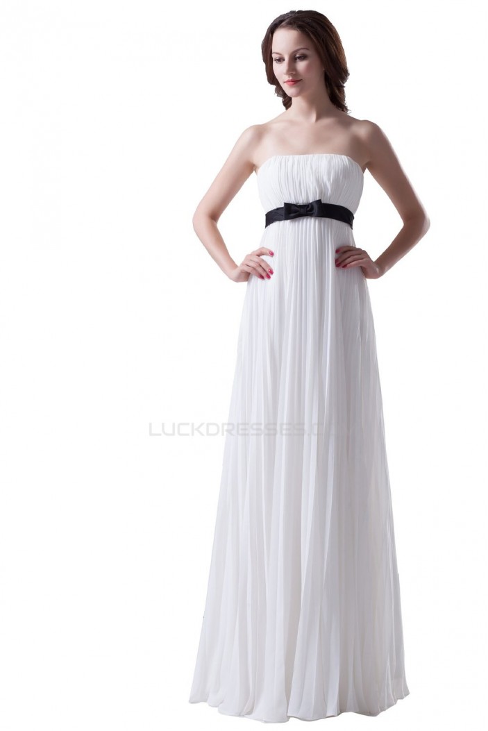 Empire Strapless Pleated Long Chiffon Prom Evening Formal Party Dresses/Maternity Evening Dresses ED010300