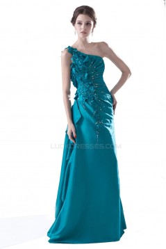 A-Line One-Shoulder Beaded Long Prom Evening Formal Party Dresses ED010301