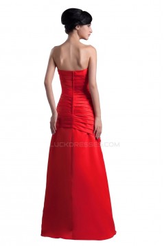 A-Line Strapless Long Red Prom Evening Formal Party Dresses ED010303