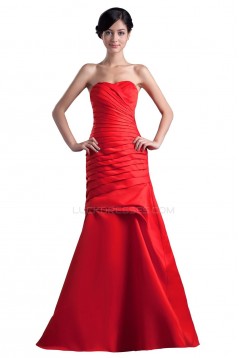 A-Line Strapless Long Red Prom Evening Formal Party Dresses ED010303