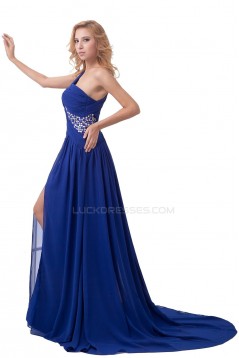 One-Shoulder Beaded Yellow Chiffon Prom Evening Formal Party Dresses ED010304