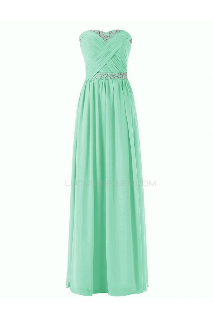A-Line Sweetheart Beaded Long Chiffon Prom Evening Formal Party Dresses ED010306