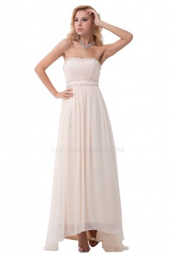 A-Line Strapless Long Beaded Chiffon Prom Evening Formal Party Dresses ED010313