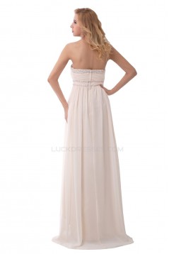 A-Line Strapless Long Beaded Chiffon Prom Evening Formal Party Dresses ED010313