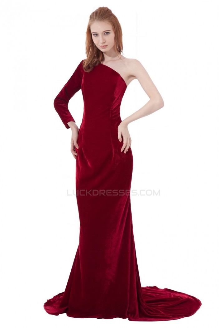 Trumpet/Mermaid One-Shoulder Long Prom Evening Formal Party Dresses ED010314