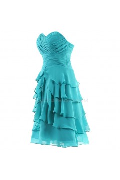 A-Line Sweetheart Short Blue Chiffon Prom Evening Formal Party Dresses ED010318