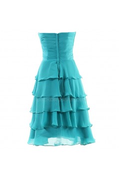 A-Line Sweetheart Short Blue Chiffon Prom Evening Formal Party Dresses ED010318