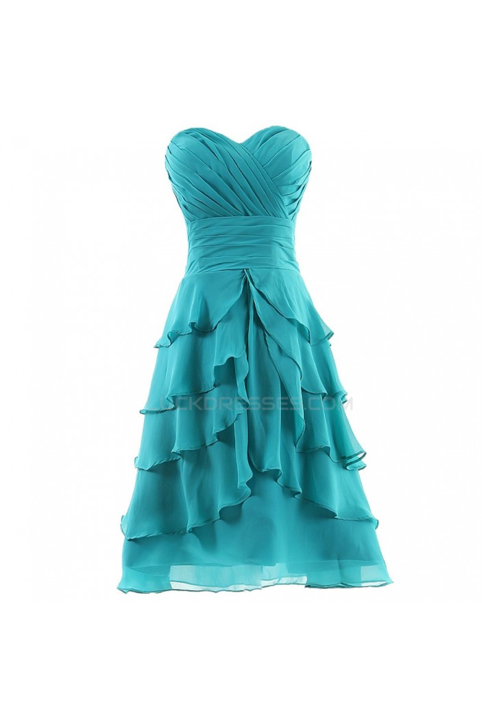 A-Line Sweetheart Short Blue Chiffon Prom Evening Formal Party Dresses ED010318