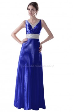 A-Line Long Blue Beaded Prom Evening Formal Party Dresses ED010321