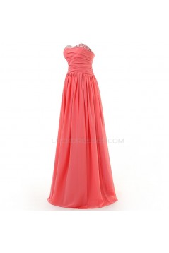 A-Line Sweetheart Beaded Long Chiffon Prom Evening Formal Party Dresses ED010324