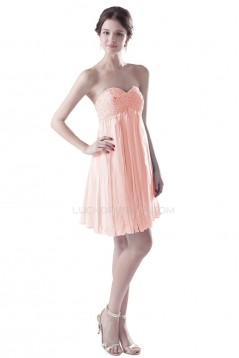 A-Line Sweetheart Short Blue Beaded Chiffon Prom Evening Formal Party Dresses ED010327