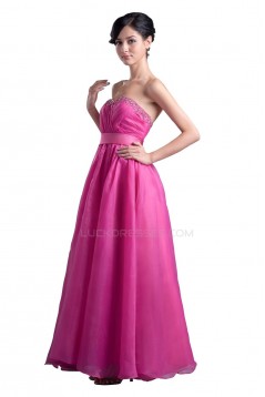 A-Line Sweetheart Beaded Long Pink Prom Evening Formal Party Dresses ED010342