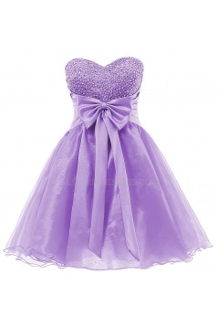 A-Line Sweetheart Beaded Short Purple Prom Evening Formal Party Dresses ED010344