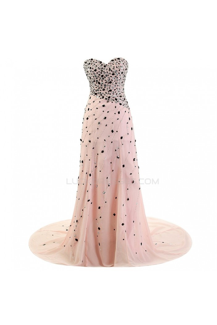 A-Line Sweetheart Long Beaded Chiffon Prom Evening Formal Party Dresses ED010353