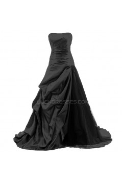 Long Black Strapless Prom Evening Formal Party Dresses ED010358