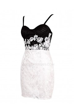 Short Black White Prom Evening Formal Party Dresses ED010368