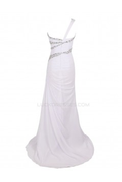 Trumpet/Mermaid One-Shoulder Beaded Long Chiffon Prom Evening Formal Party Dresses ED010373