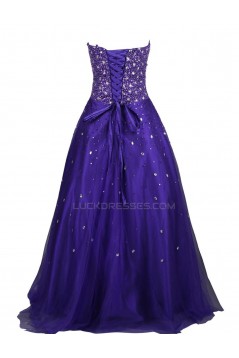 A-Line Sweetheart Beaded Long Prom Evening Formal Party Dresses ED010379