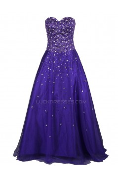 A-Line Sweetheart Beaded Long Prom Evening Formal Party Dresses ED010379