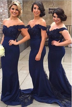 Mermaid Off-the-Shoulder Lace Long Prom Evening Formal Party Dresses ED010382