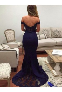 Mermaid Off-the-Shoulder Lace Long Prom Evening Formal Party Dresses ED010382