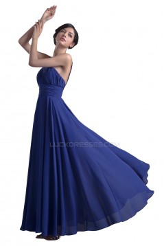 A-Line Long Blue Beaded Chiffon Prom Evening Formal Party Dresses ED010388