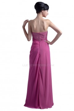 Sheath/Column Strapless Beaded Long Prom Evening Formal Party Dresses ED010396