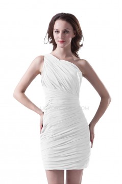 One-Shoulder Short White Prom Evening Formal Party Dresses ED010397