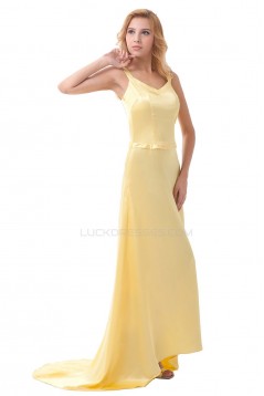 A-Line Long Yellow Prom Evening Formal Party Dresses ED010405