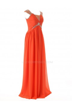 Sheath/Column Beaded Long Chiffon Prom Evening Formal Party Dresses ED010407