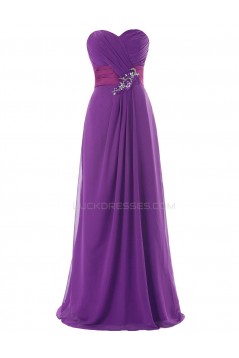 A-Line Sweetheart Long Red Chiffon Prom Evening Formal Party Dresses ED010424