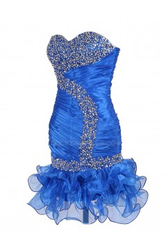 Beaded Sweetheart Short Blue Prom Evening Formal Party Dresses ED010434