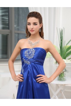 Beaded Strapless Long Blue Prom Evening Formal Party Dresses/Maternity Evening Dresses ED010440