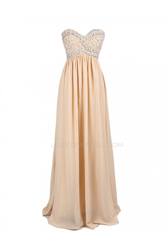 A-Line Sweetheart Beaded Long Chiffon Prom Evening Formal Party Dresses ED010445