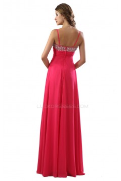 A-Line Spaghetti Strap Beaded Chiffon Prom Evening Formal Party Dresses ED010455