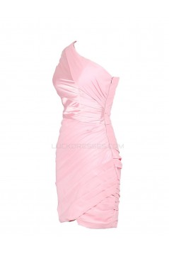 One-Shoulder Short Pink Prom Evening Formal Party Dresses ED010464