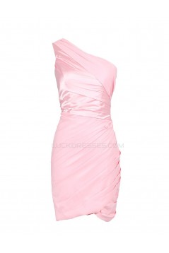 One-Shoulder Short Pink Prom Evening Formal Party Dresses ED010464